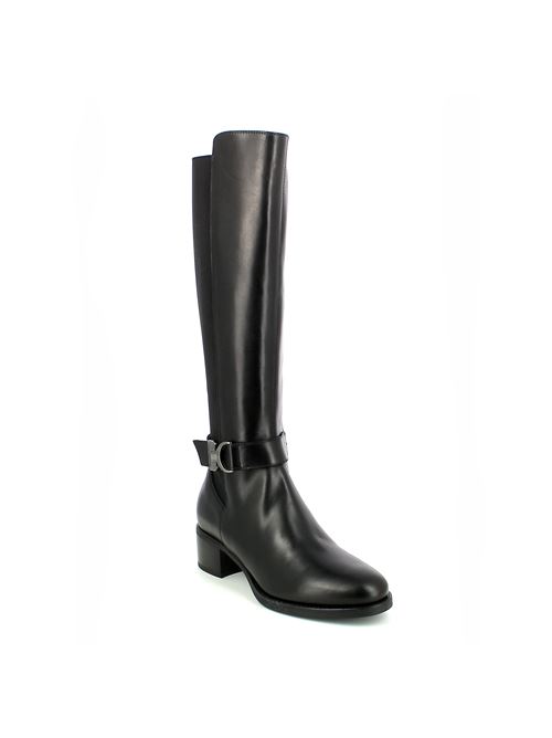 stivale da donna in pelle e tessuto elastico nero NERO GIARDINI | I411750D100